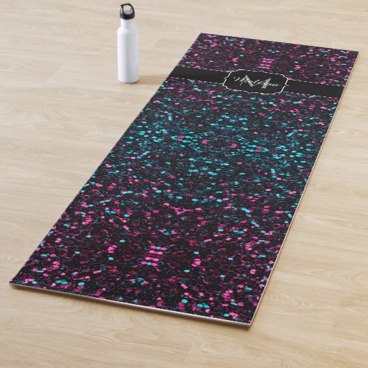 Funkelnd-rosa-blaue Mosaikbläser-Glitzer-Funkeln M Yogamatte (Beispiel)