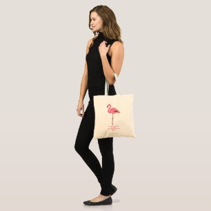 Funkelnd rosa Flamingo Aufstehen und Strahlen insp Tragetasche