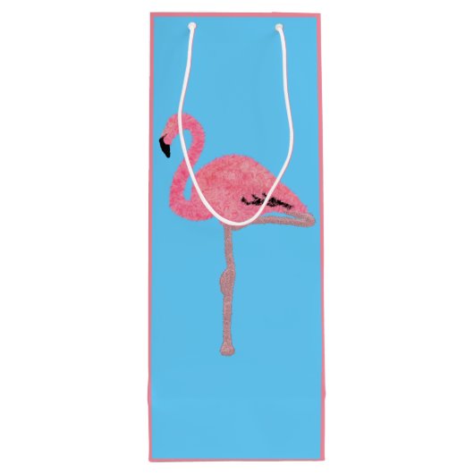 Funkelnd rosa Flamingo Geschenktüte Für Weinflaschen (Rückseite)