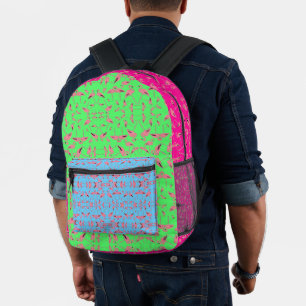 Funkelnd rosa Flamingo Glitzer Herz Bedruckter Rucksack