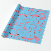 Funkelnd rosa Flamingo Glitzer Herz Geschenkpapier (Ungerollt)