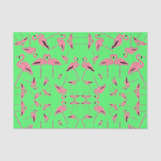 Funkelnd rosa Flamingo Glitzer Herz Seidenpapier (Vorderseite)