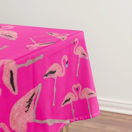 Funkelnd rosa Flamingo Glitzer Herz Tischdecke (Beispiel)