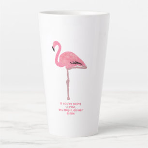 Funkelnd rosa Flamingo Rise & Shine Inspiration Milchtasse