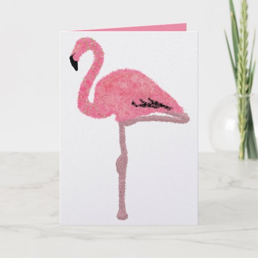 Funkelnd rosa Flamingo tropisches Weihnachten (Vorderseite)