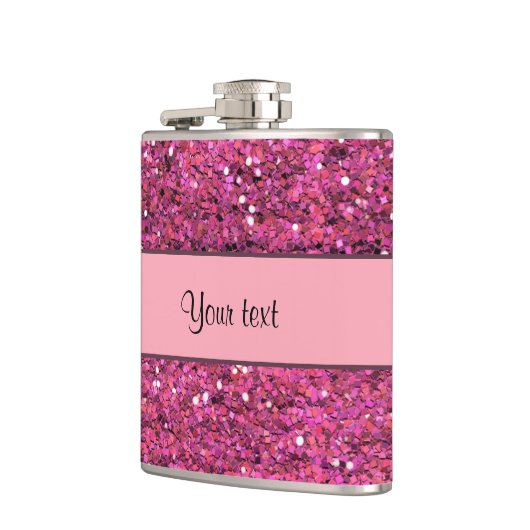 Funkelnd rosa Glitzer Flachmann (Links)