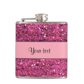 Funkelnd rosa Glitzer Flachmann (Vorderseite)