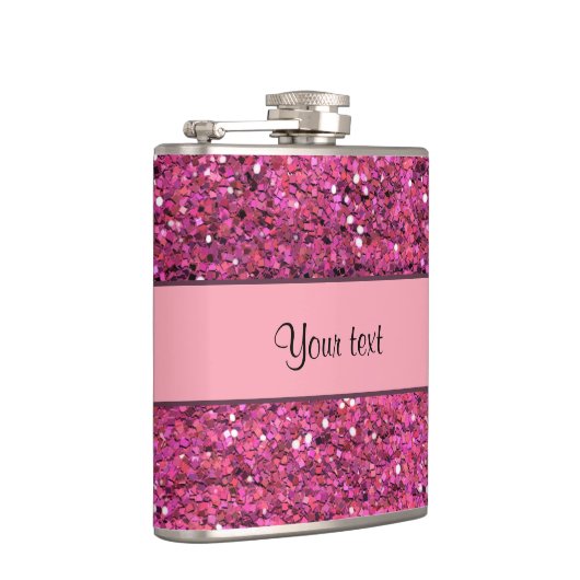 Funkelnd rosa Glitzer Flachmann (Rechts)