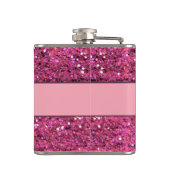 Funkelnd rosa Glitzer Flachmann (Rückseite)