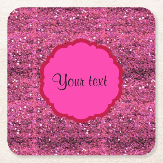Funkelnd rosa Glitzer Rechteckiger Pappuntersetzer (Vorderseite)