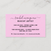 Funkelnd rosa Glitzer Typografie Makeup Artist Visitenkarte (Rückseite)