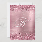 Funkelnd rosa Glitzer und Foil 50. Geburtstag Einladung (Rückseite)