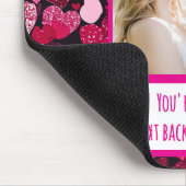 Funkelnd rosa Herzen I Text sofort zurück Mousepad (Ecke)