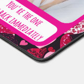 Funkelnd rosa Herzen I Text sofort zurück Schreibtischunterlage (Ecke)