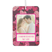 Funkelnd rosa Herzen meine Freunde teilen Autolufterfrischer (Vorderseite)