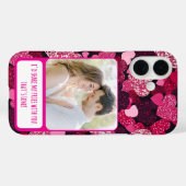 Funkelnd rosa Herzen meine Freunde teilen Case-Mate iPhone Hülle (Rückseite (Horizontal))