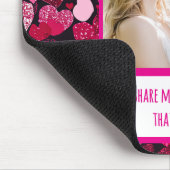 Funkelnd rosa Herzen meine Freunde teilen Mousepad (Ecke)