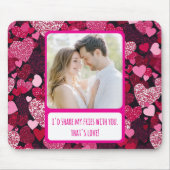 Funkelnd rosa Herzen meine Freunde teilen Mousepad (Vorne)