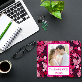 Funkelnd rosa Herzen meine Freunde teilen Mousepad