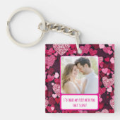 Funkelnd rosa Herzen meine Freunde teilen Schlüsselanhänger (Vorderseite)