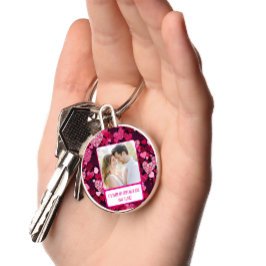 Funkelnd rosa Herzen meine Freunde teilen Schlüsselanhänger