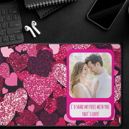 Funkelnd rosa Herzen meine Freunde teilen Schreibtischunterlage