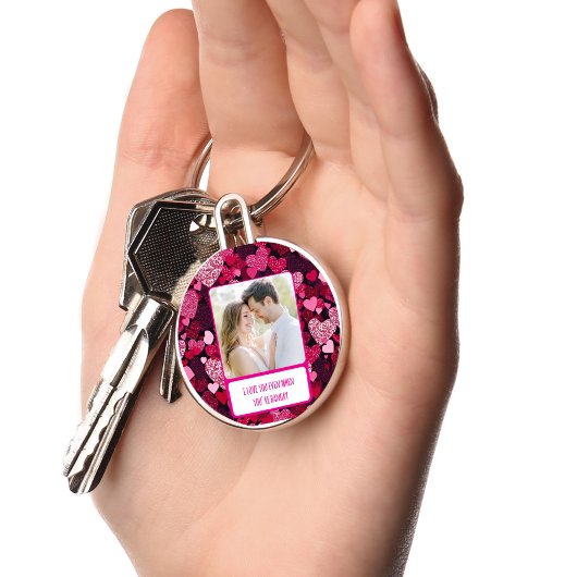 Funkelnd rosa Herzen, wenn du zornig bist Schlüsselanhänger