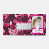 Funkelnd rosa Herzen, wenn du zornig bist Schreibtischunterlage (Tastatur & Maus)