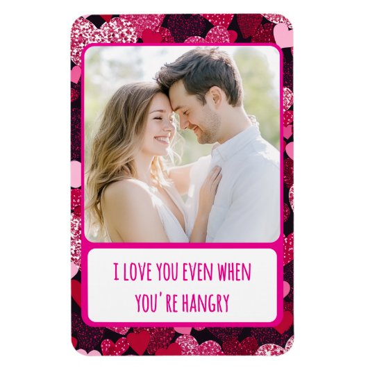 Funkelnd rosa Herzen, wenn Sie zornig flexibel sin Magnet (Vertikal)