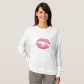 Funkelnd Rosa Lippen T-Shirt (Vorne ganz)