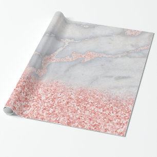 Funkelnd rosa Rose Gold Bohemischer Marmor Geschenkpapier