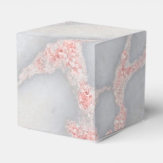 Funkelnd rosa Rose Gold Bohemischer Marmor Geschenkschachtel (Rückseite)