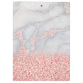 Funkelnd rosa Rosen-GoldBohemischer Marmor Klemmbrett (Rückseite)