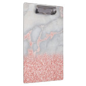 Funkelnd rosa Rosen-GoldBohemischer Marmor Klemmbrett (Rechts)
