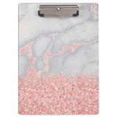 Funkelnd rosa Rosen-GoldBohemischer Marmor Klemmbrett (Vorderseite)