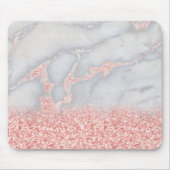Funkelnd rosa Rosen-GoldBohemischer Marmor Mousepad (Vorne)
