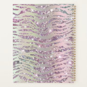 Funkelnd Rosa Tiger Zebra Glitzer Art Planer (Rückseite)