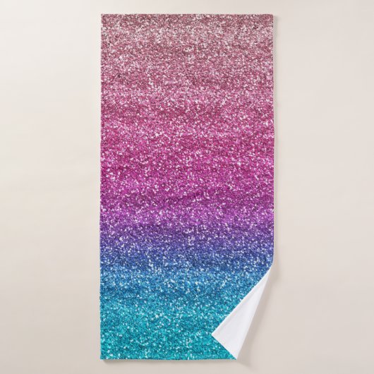 Funkelnd rosa und blauer Glitzer Badehandtuch (Badehandtuch)