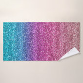 Funkelnd rosa und blauer Glitzer Badehandtuch (Badehandtuch)