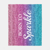 Funkelnd, rosa und blauer Glitzer Geboren zu Spark Fleecedecke (Vorderseite)