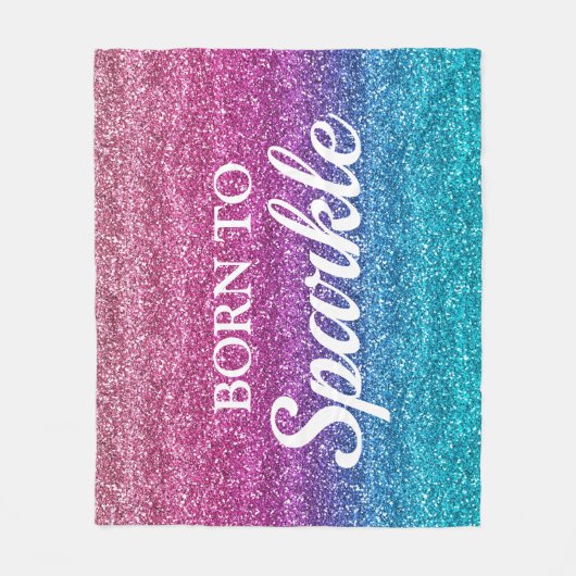 Funkelnd, rosa und blauer Glitzer Geboren zu Spark Fleecedecke (Vorderseite)