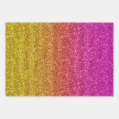 Funkelnd rosa und gelbfarbener Glitzer Geschenkpapier Set (Vorderseite 3)