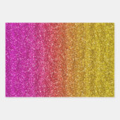 Funkelnd rosa und gelbfarbener Glitzer Geschenkpapier Set (Vorderseite 2)
