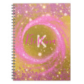 Funkelnd Rosa und Gold Glitzer Foil Extravagant Notizblock (Vorderseite)