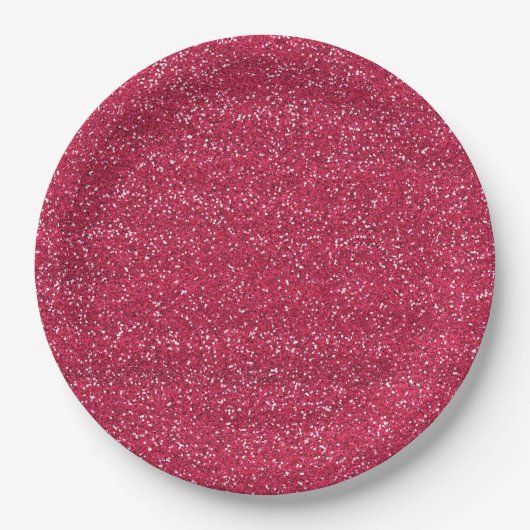 Funkelnd Rosa und Silver Glitzer Pappteller (Vorderseite)