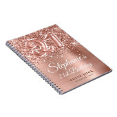 Funkelnd Rose Gold Ballon 21. Geburtstag Gästebuch Notizblock (Rechte Seite)