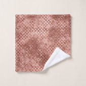 Funkelnd Rose Gold Circles Pink Luxury Sparkle Gir Badhandtuch Set (Waschlappen)