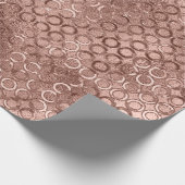 Funkelnd Rose Gold Circles Pink Luxury Sparkon Geschenkpapier (Ecke)