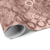 Funkelnd Rose Gold Circles Pink Luxury Sparkon Geschenkpapier (Rolleneckpunkt)