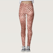 Funkelnd Rose Gold Circles Pink Luxury Sparkon Leggings (Vorderseite)